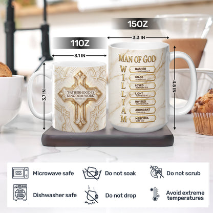 Fatherhood Is Kingdom Work - Personalized Ceramic Coffee Mug