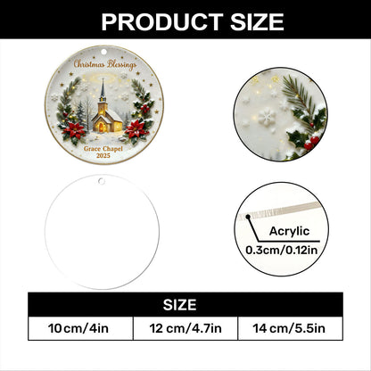 Christmas Blessings - Personalized Acrylic Ornament - Gift for Family GOJS10295