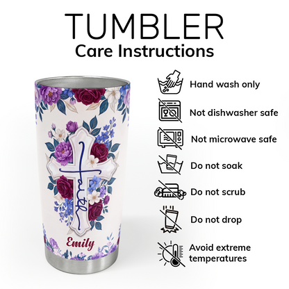 Every Day God Thinks Of You - Personalized Stainless Steel Tumbler - Christian Faith Gift for Mom