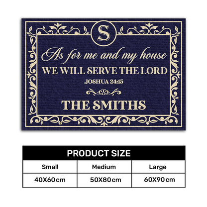 Serve The Lord Family - Personalized Doormat