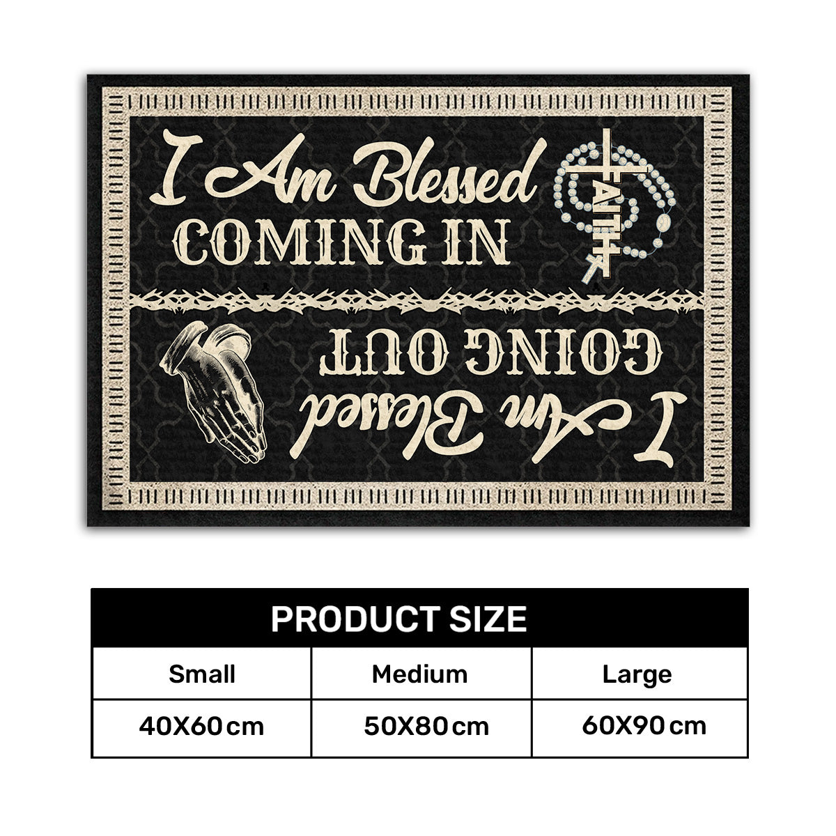 Blessed - Inspirational Christian Doormat - Rustic Home Decor GDMJS10057