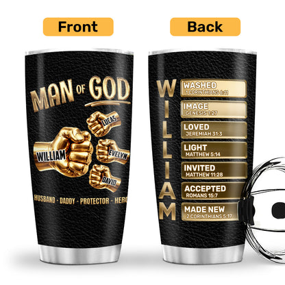 Man Of God Husband Daddy - Personalized Stainless Steel Tumbler