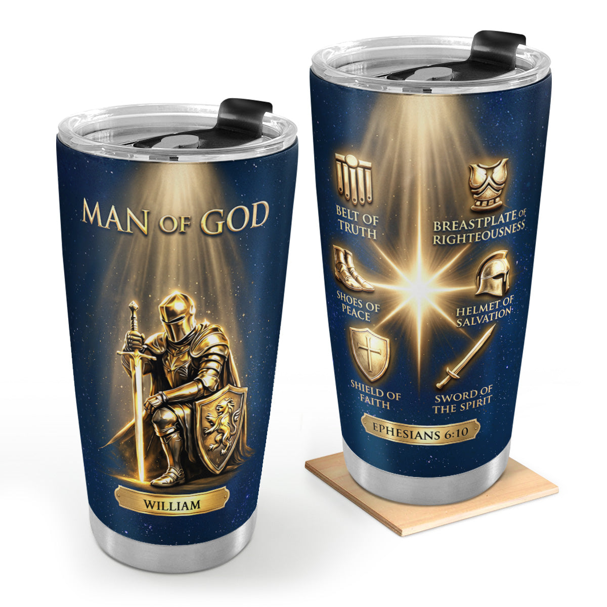 Man Of Faith - Personalized Stainless Steel Tumbler