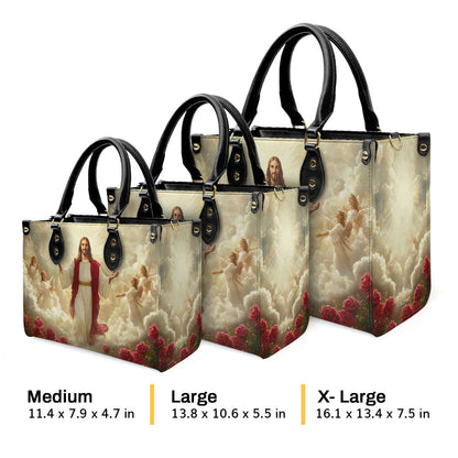 Christ Rising in Majesty - Leather Handbag - Inspirational Christian Accessory GMJSLB200099