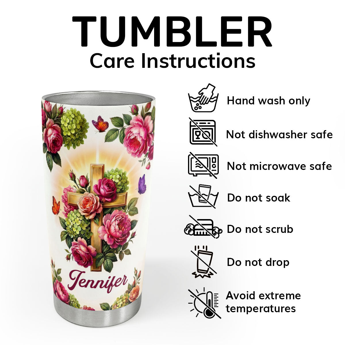 Sister in Christ - Personalized Stainless Steel Tumbler