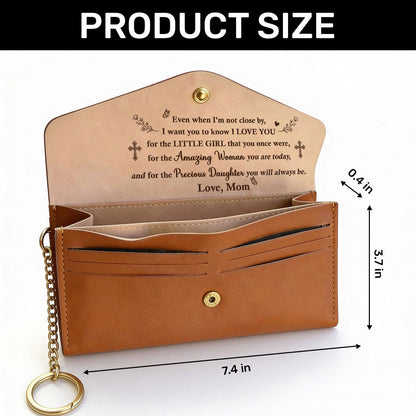 I Love You - Personalized Leather Envelope Wallet for Her