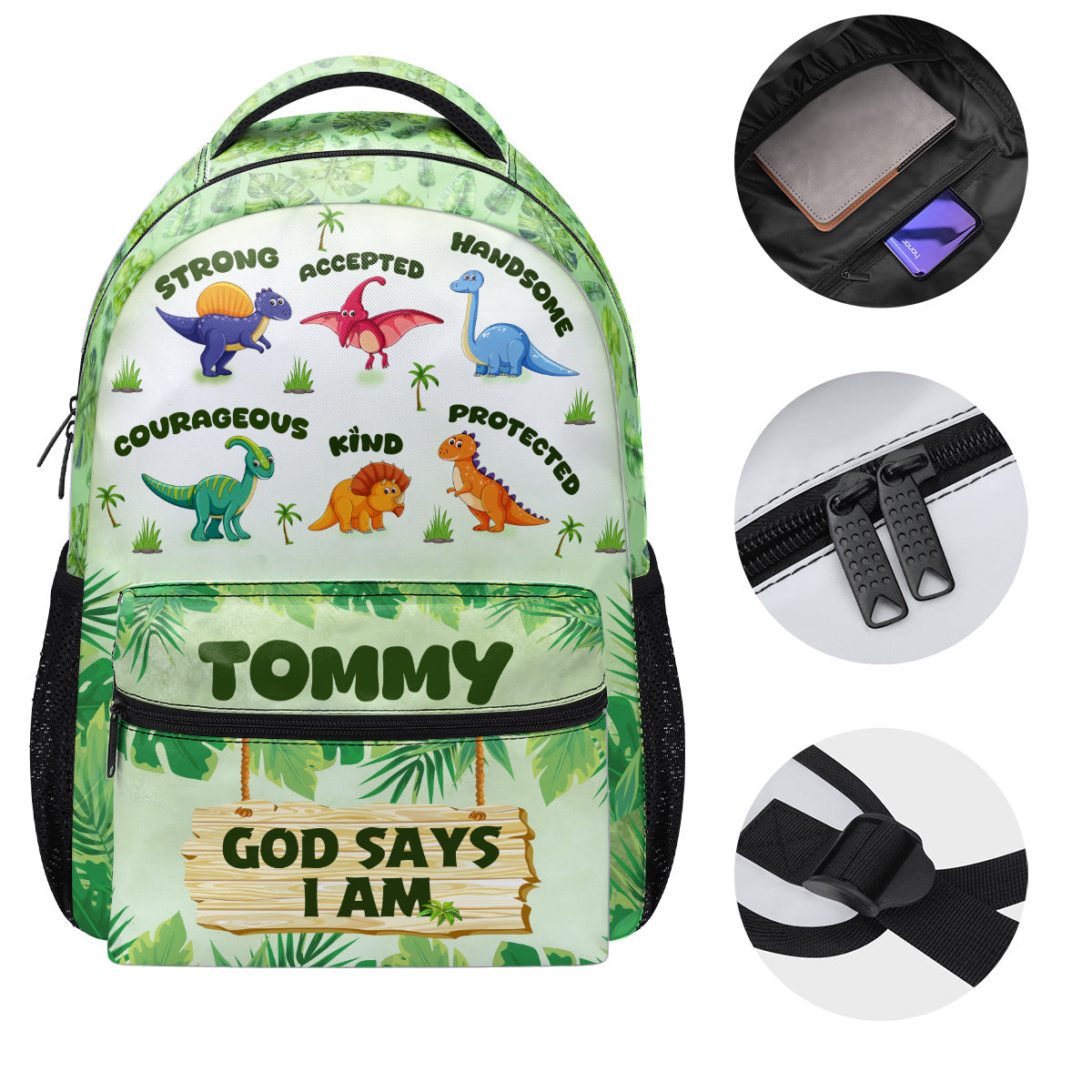 God Says I Am - Personalized Backpack - Christian Gift for Son