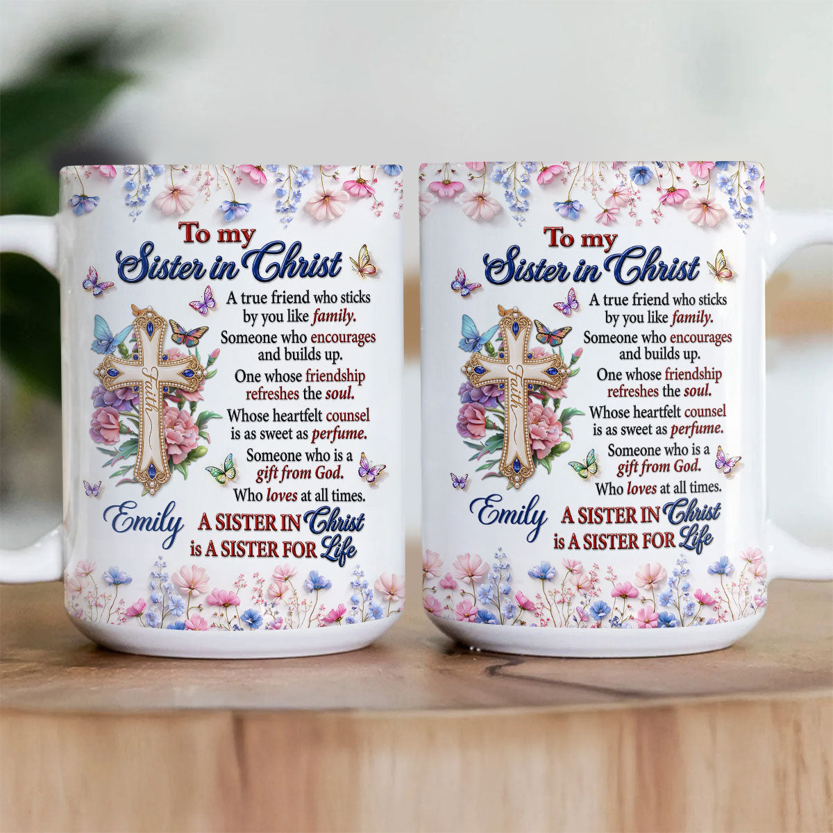 To My Sister In Christ - Personalized Ceramic Coffee Mug