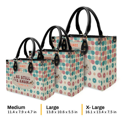 Be Still And Know - Personalized Leather Handbag GMJSLB200081