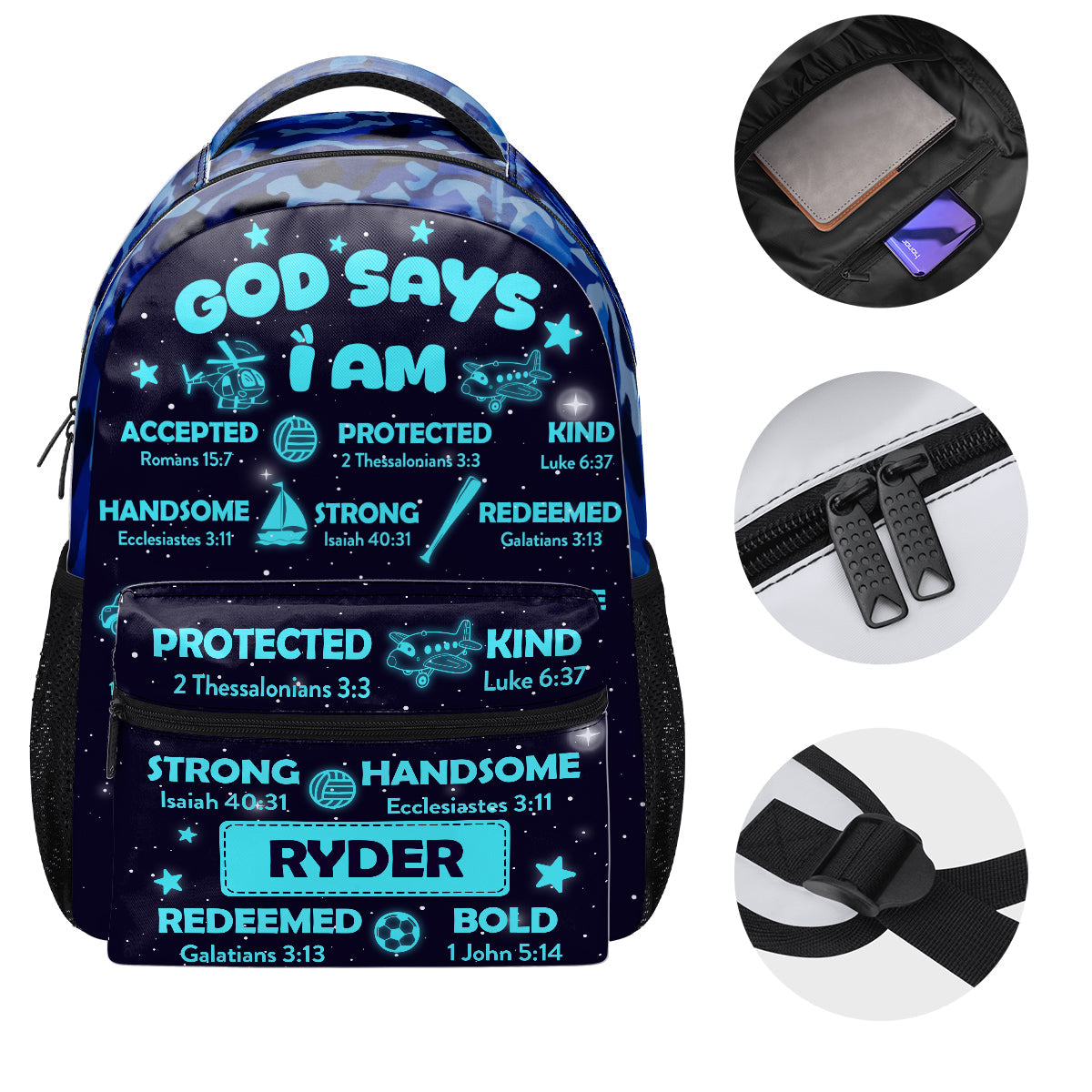 God Says I Am - Personalized Backpack for Kids