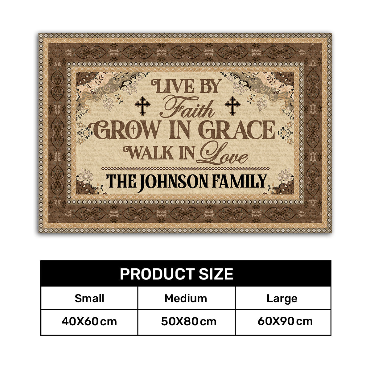 Live By Faith - Personalized Doormat - Christian Home Decor GDMJS10023