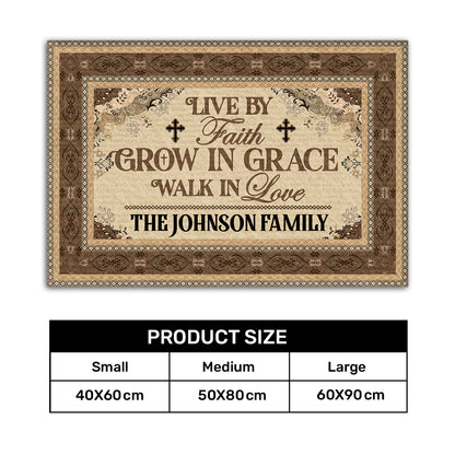 Live By Faith - Personalized Doormat - Christian Home Decor GDMJS10023