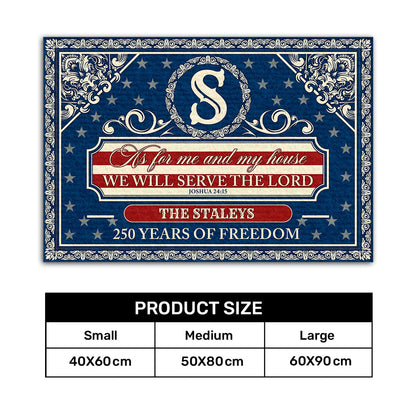 Serve The Lord - Personalized Doormat - Christian Faith GDMJS10012
