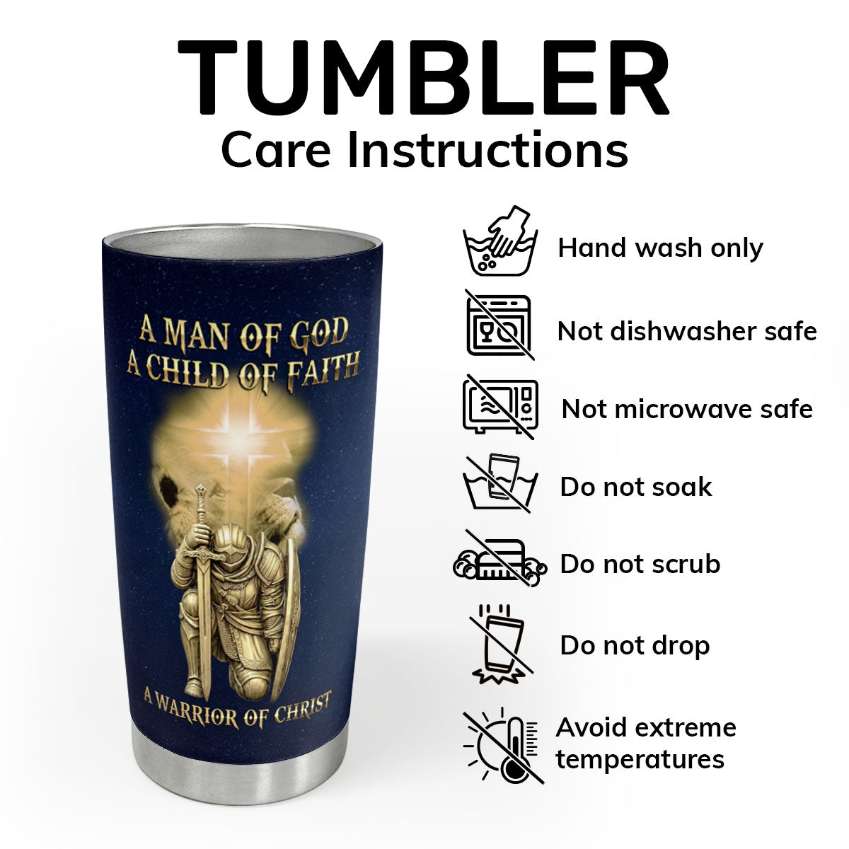 A Man Of God - Personalized Stainless Steel Tumbler