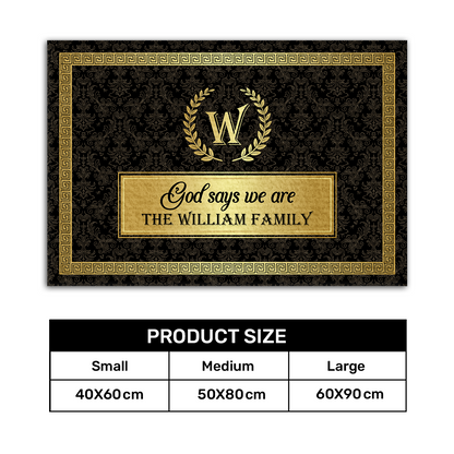 God Says We Are - Personalized Doormat - Christian Home Decor