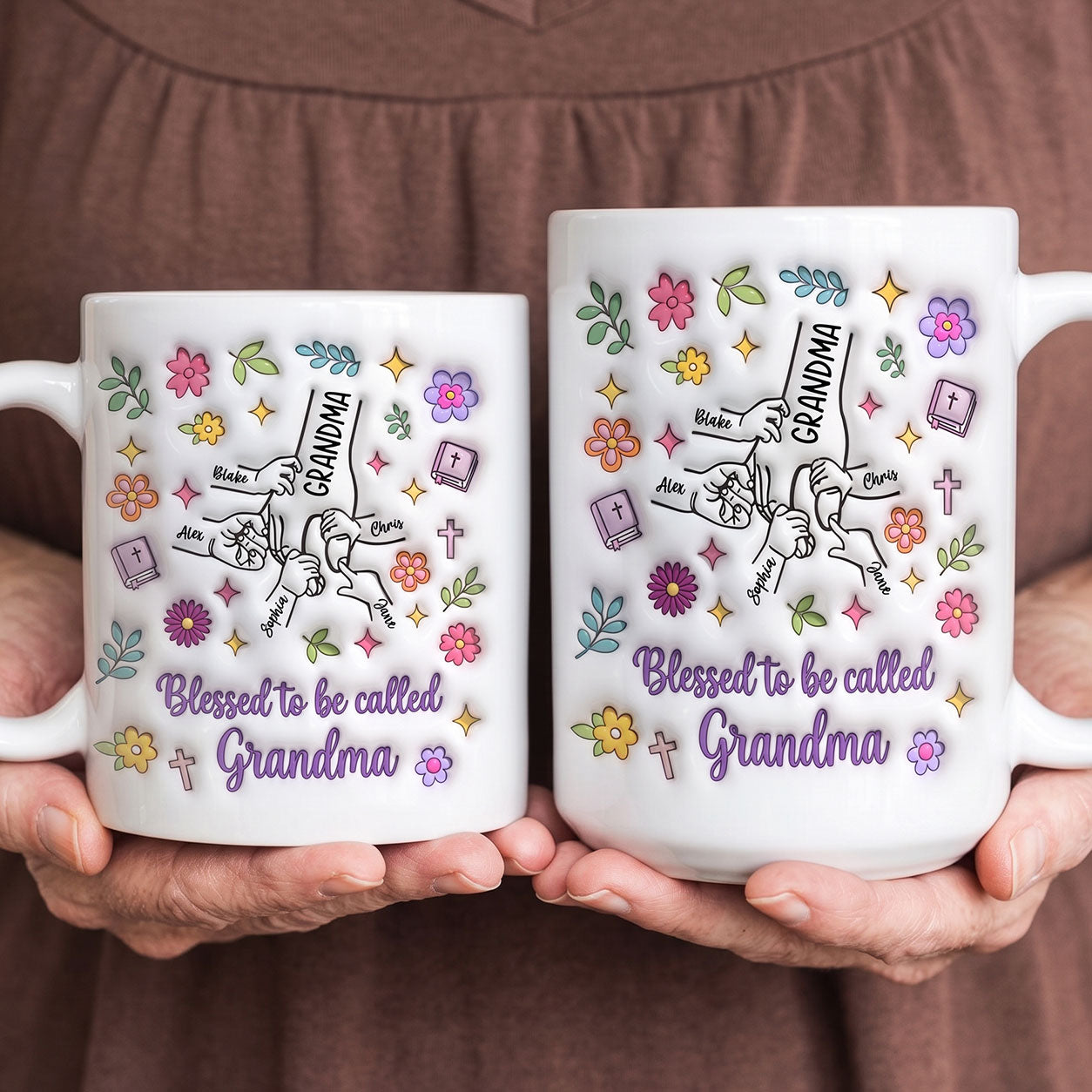 Blessed To Be Called Grandma - Personalized Ceramic Coffee Mug