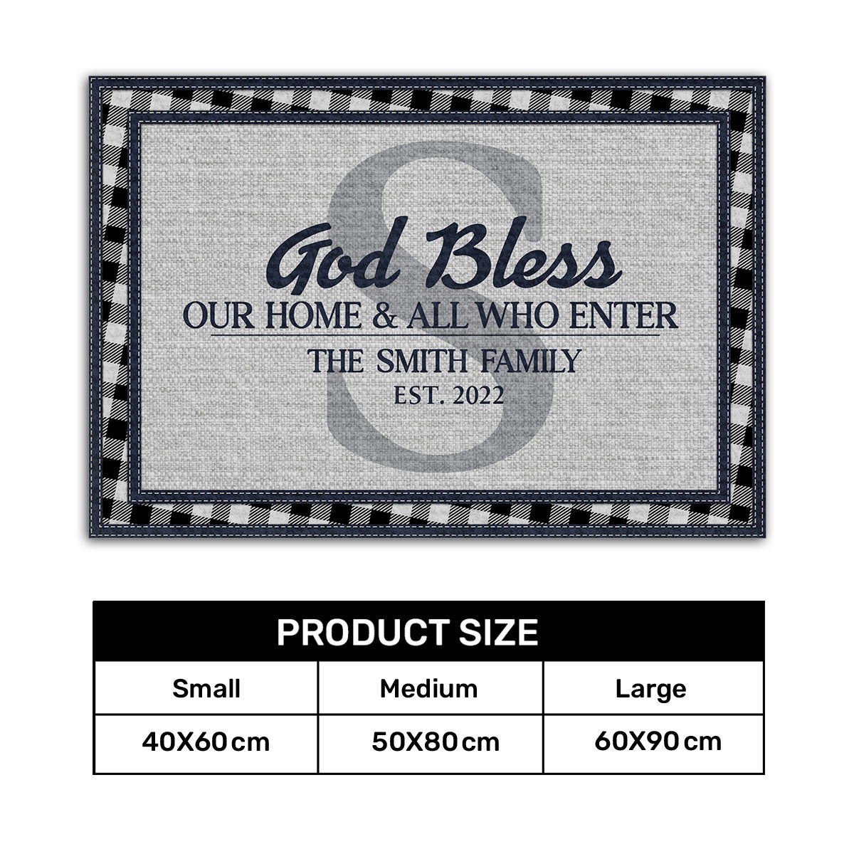God Bless This Home - Personalized Doormat - Faithful Home Decor