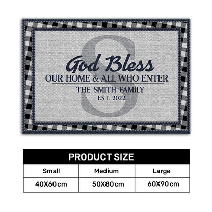 God Bless This Home - Personalized Doormat - Faithful Home Decor