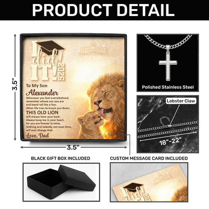 Lion Inspiration - Personalized Cross Link Chain for Son GMJSCLC200015