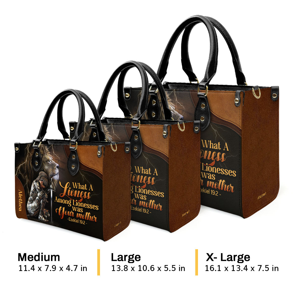 Faith-Based Quote - Personalized Leather Handbag GMJSLB200093
