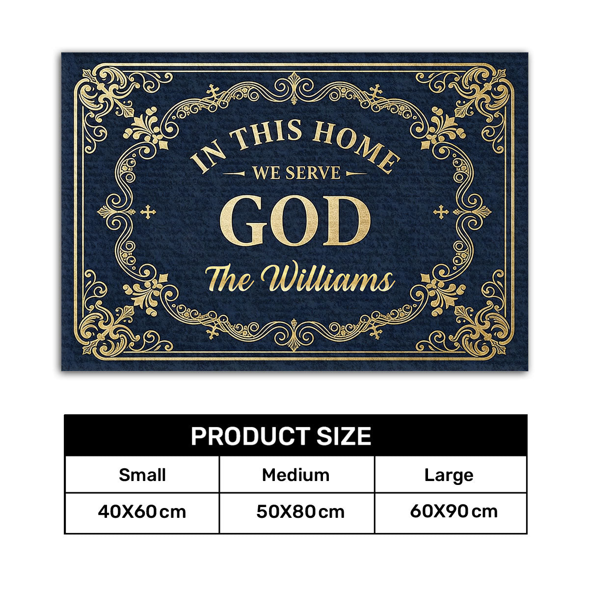 In This Home We Serve God - Personalized Doormat - Christian Faith Home Decor