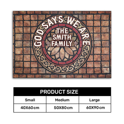 God Says We Are - Personalized Doormat - Christian Faith Home Decor