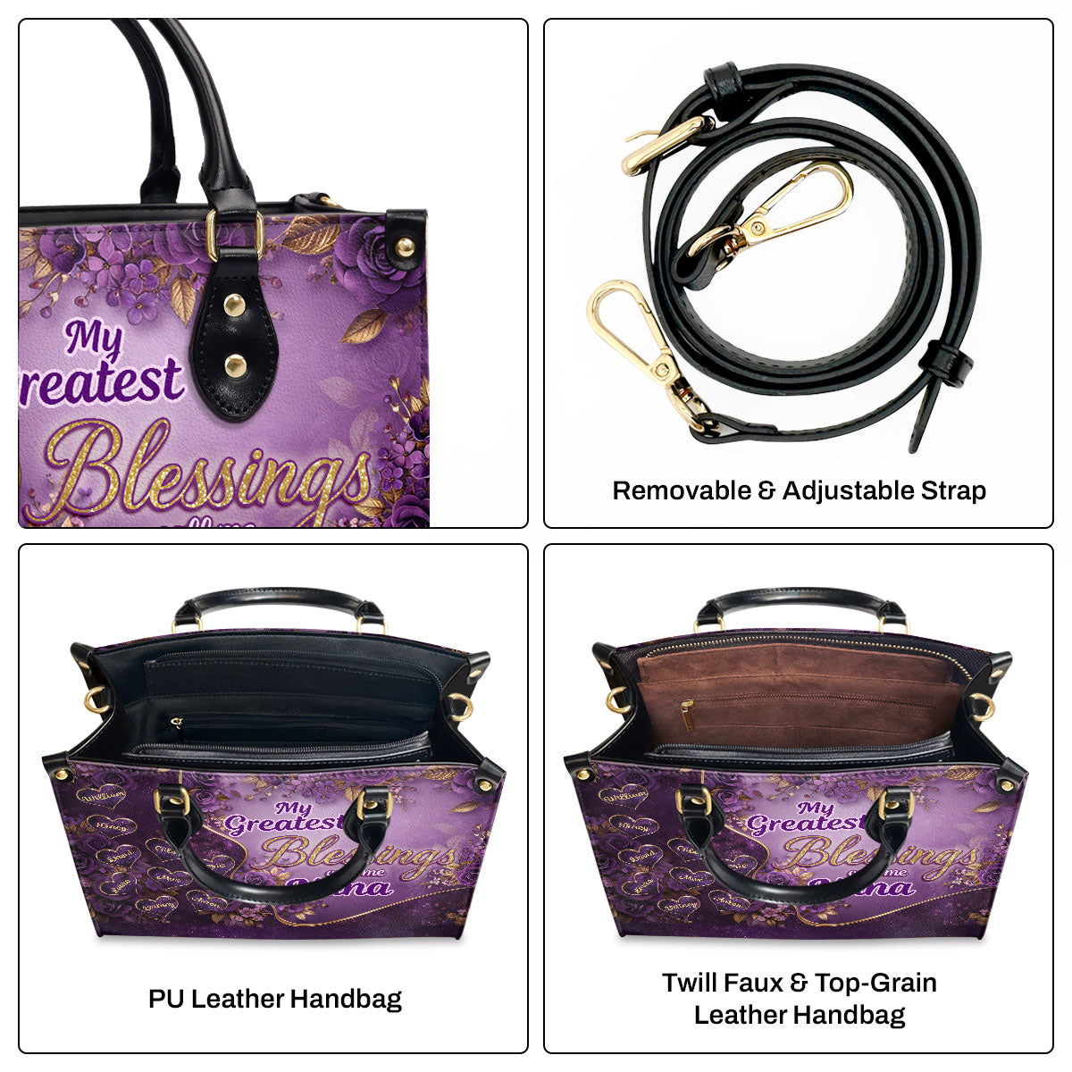 Faith-Inspired - Personalized Leather Handbag GMJSLB200091