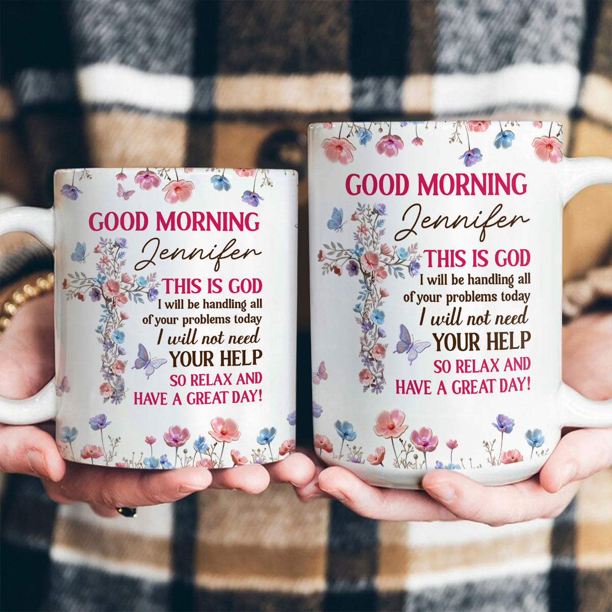 God Handles You Relax - Personalized Coffee Mug - Gift For Her GMGJS10048