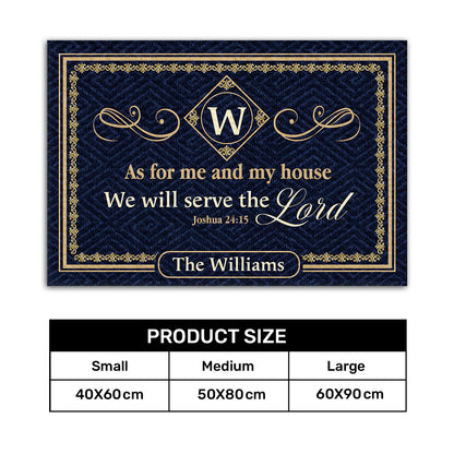 Gift For Family - As For Me And My House We Will Serve The Lord - Personalized Doormat Custom Name Christian Home Decor