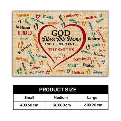 God Bless This Home - Personalized Doormat GDMJS10069