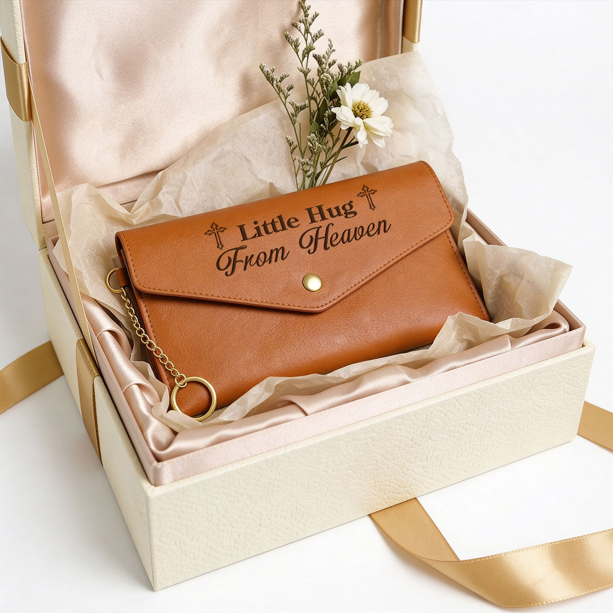 Sentimental Gift for Grandma - Personalized Leather Envelope Wallet