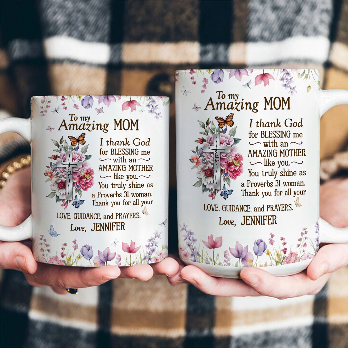 To My Amazing Mom - Personalized Ceramic Coffee Mug