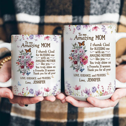 To My Amazing Mom - Personalized Ceramic Coffee Mug