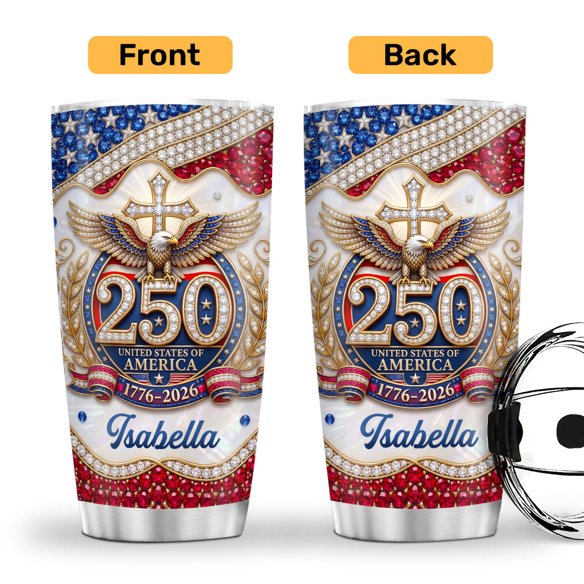 Patriotic Christian Gift for Veterans - Personalized Tumbler