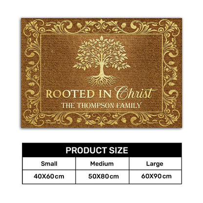 Rooted In Christ - Personalized Doormat for Family