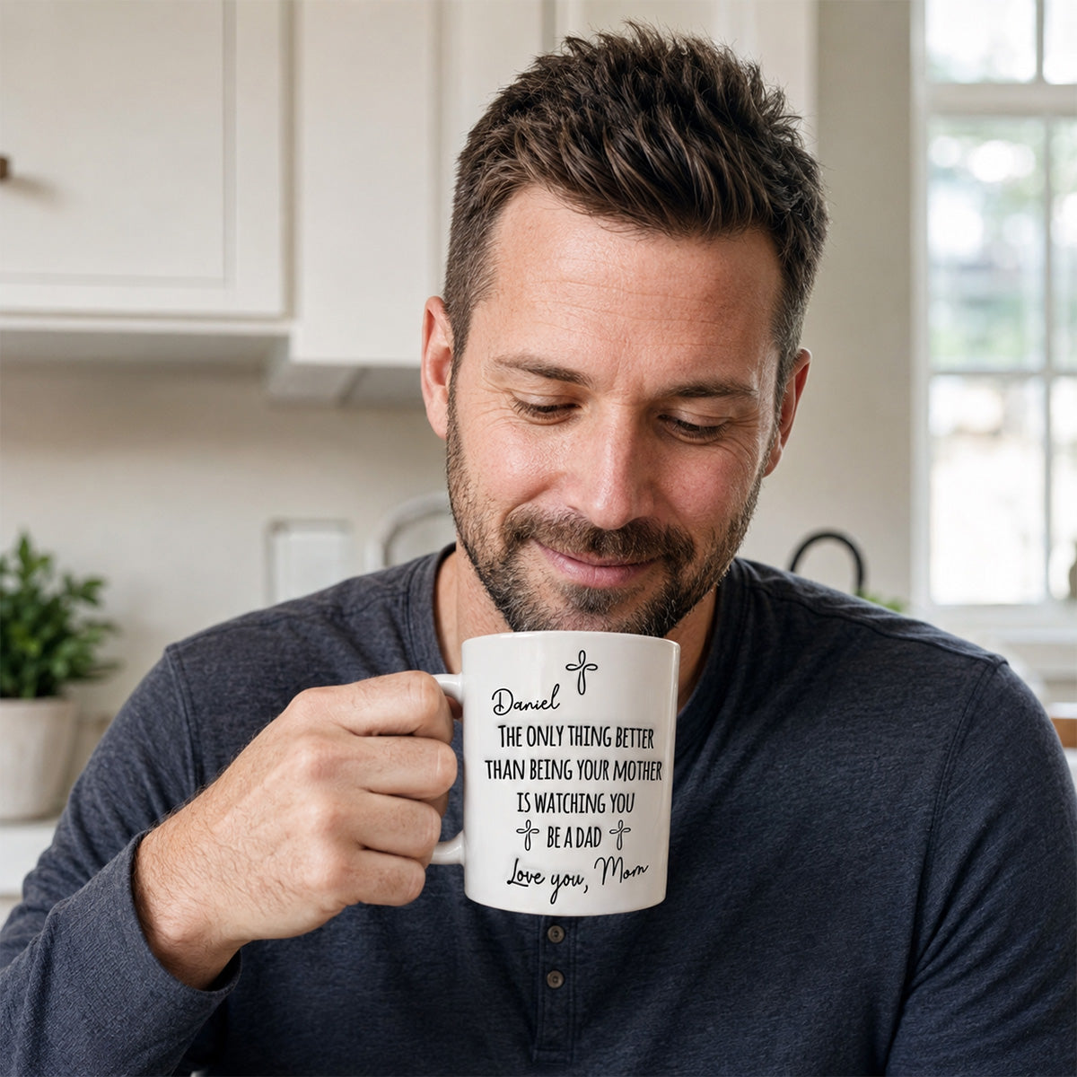 Watching You Being A Dad - Personalized Ceramic Coffee Mug