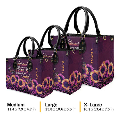 Blessed Is The One Who Trusts - Personalized Leather Handbag GMJSLB200035