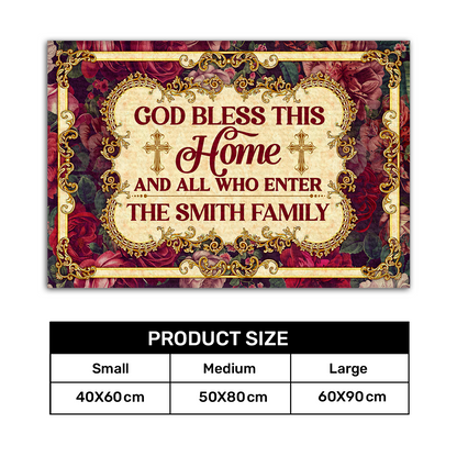 God Bless This Home - Personalized Doormat GDMJS10048