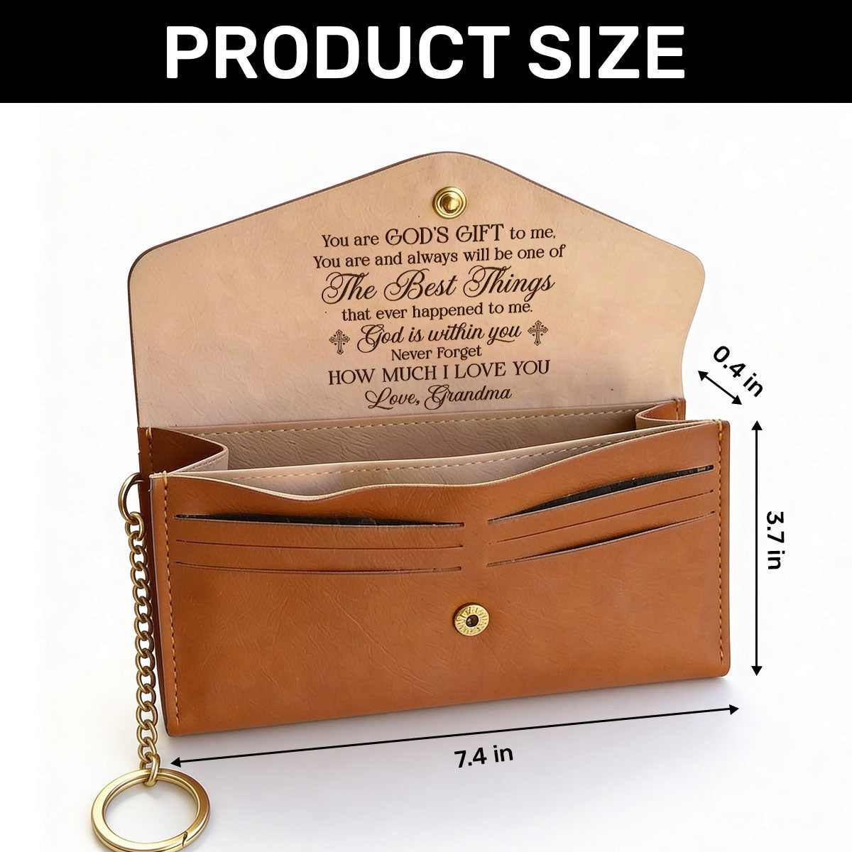 God's Within You - Personalized Leather Envelope Wallet