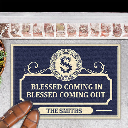 Blessed Coming In Doormat - Personalized Home Decor