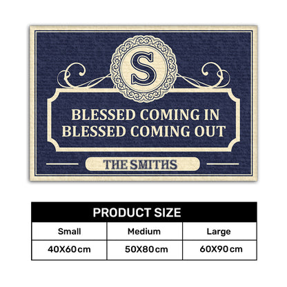 Blessed Coming In Doormat - Personalized Home Decor