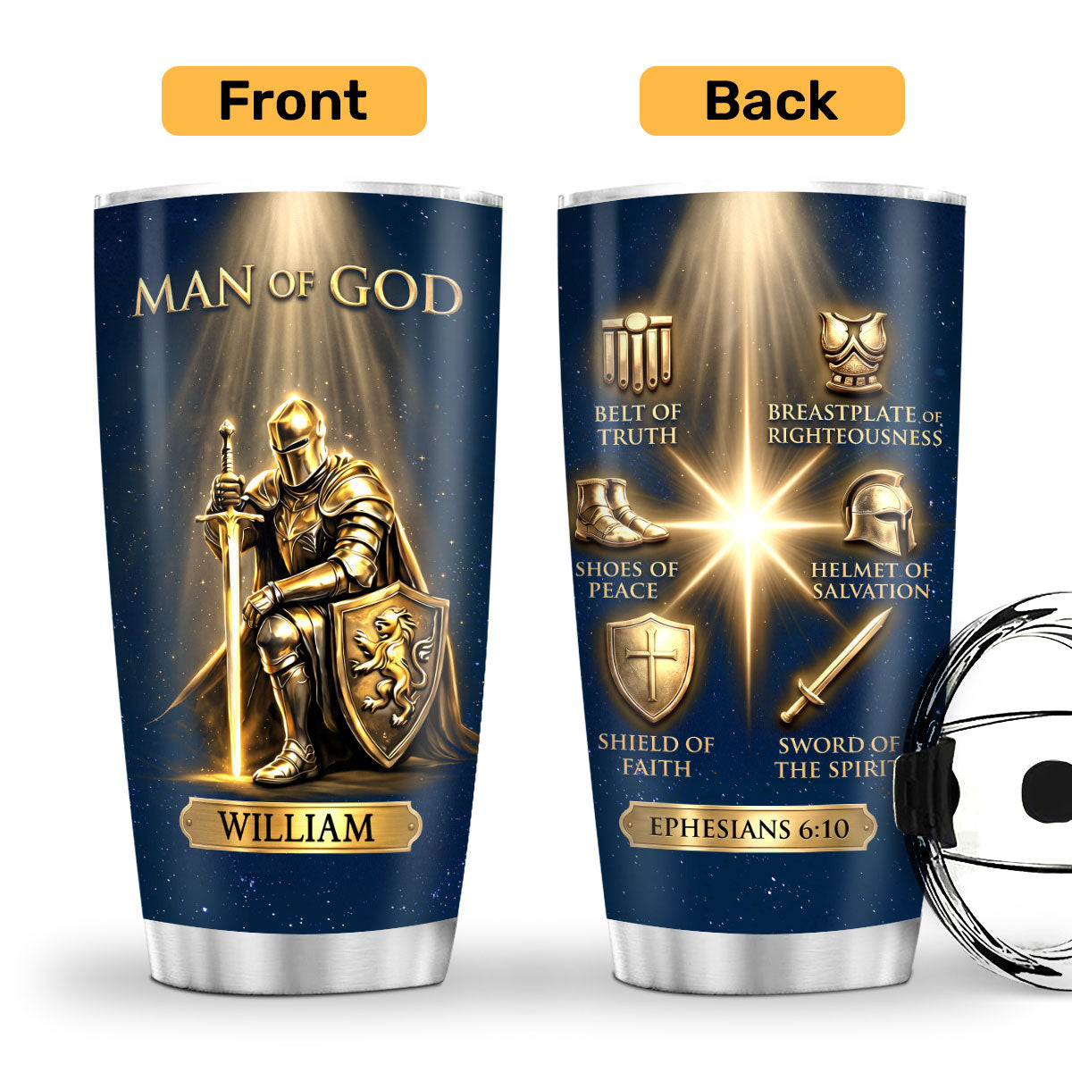 Man Of Faith - Personalized Stainless Steel Tumbler