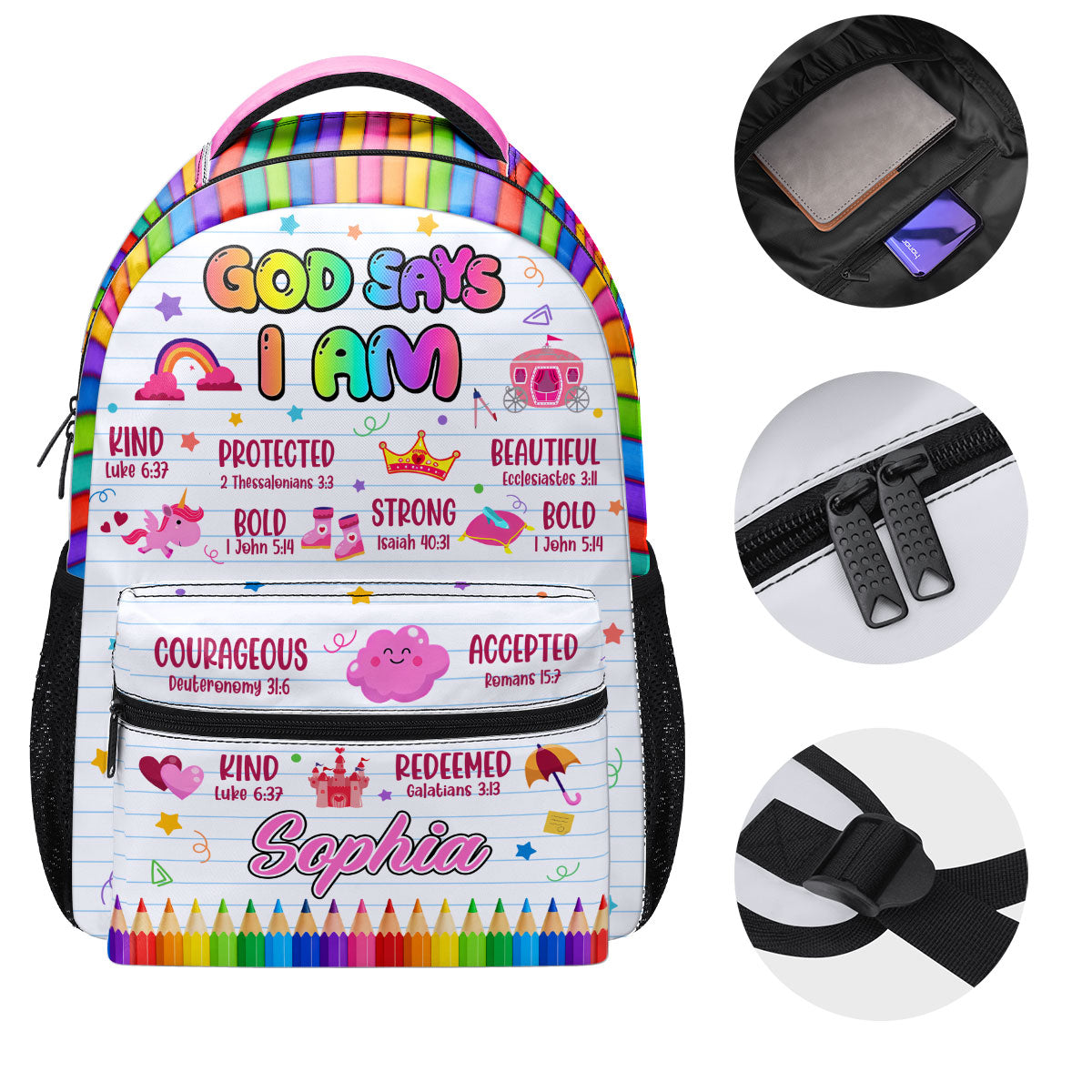 God Says I Am - Personalized Backpack for Kids