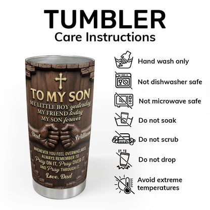 Faith-Inspired Gift for Son - Personalized Stainless Steel Tumbler