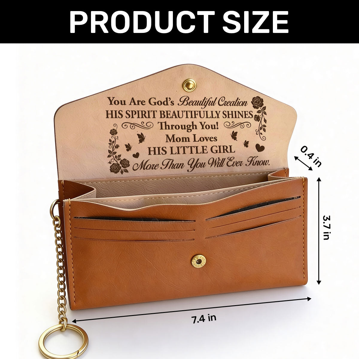 You Are God's Beautiful Creation - Personalized Leather Envelope Wallet