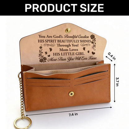 You Are God's Beautiful Creation - Personalized Leather Envelope Wallet