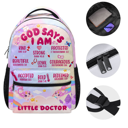 God Says I Am - Personalized Backpack Faith Inspirational