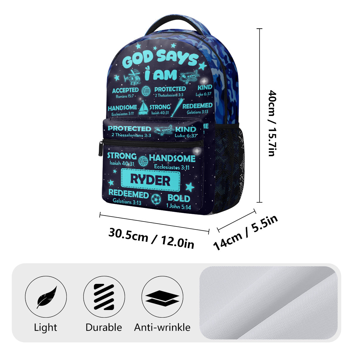 God Says I Am - Personalized Backpack for Kids