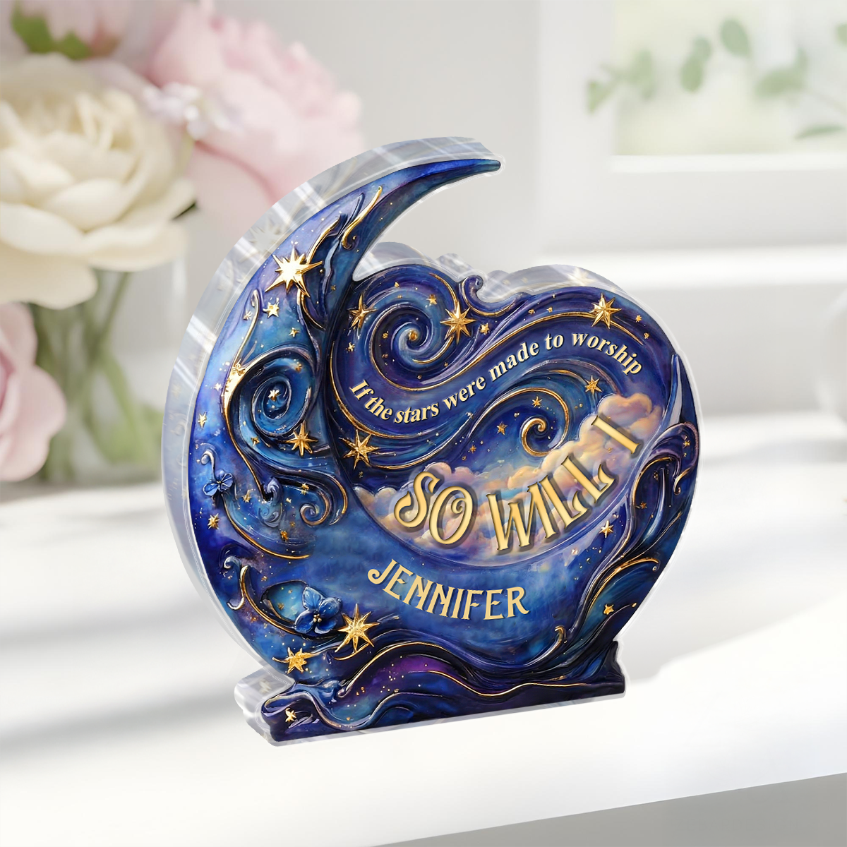 If The Stars Were Made To Worship - Personalized Acrylic Plaque GAPJS10085