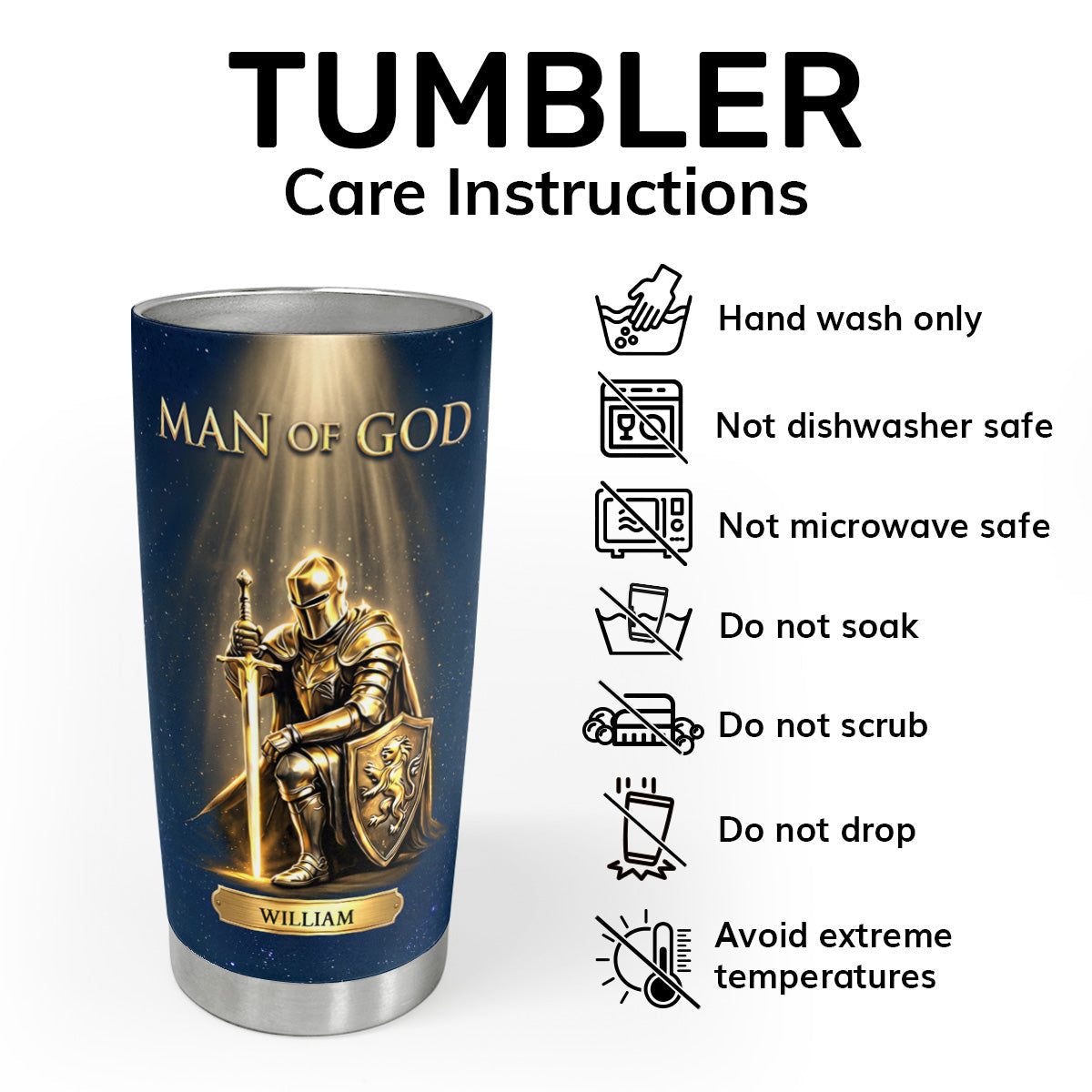 Man Of Faith - Personalized Stainless Steel Tumbler